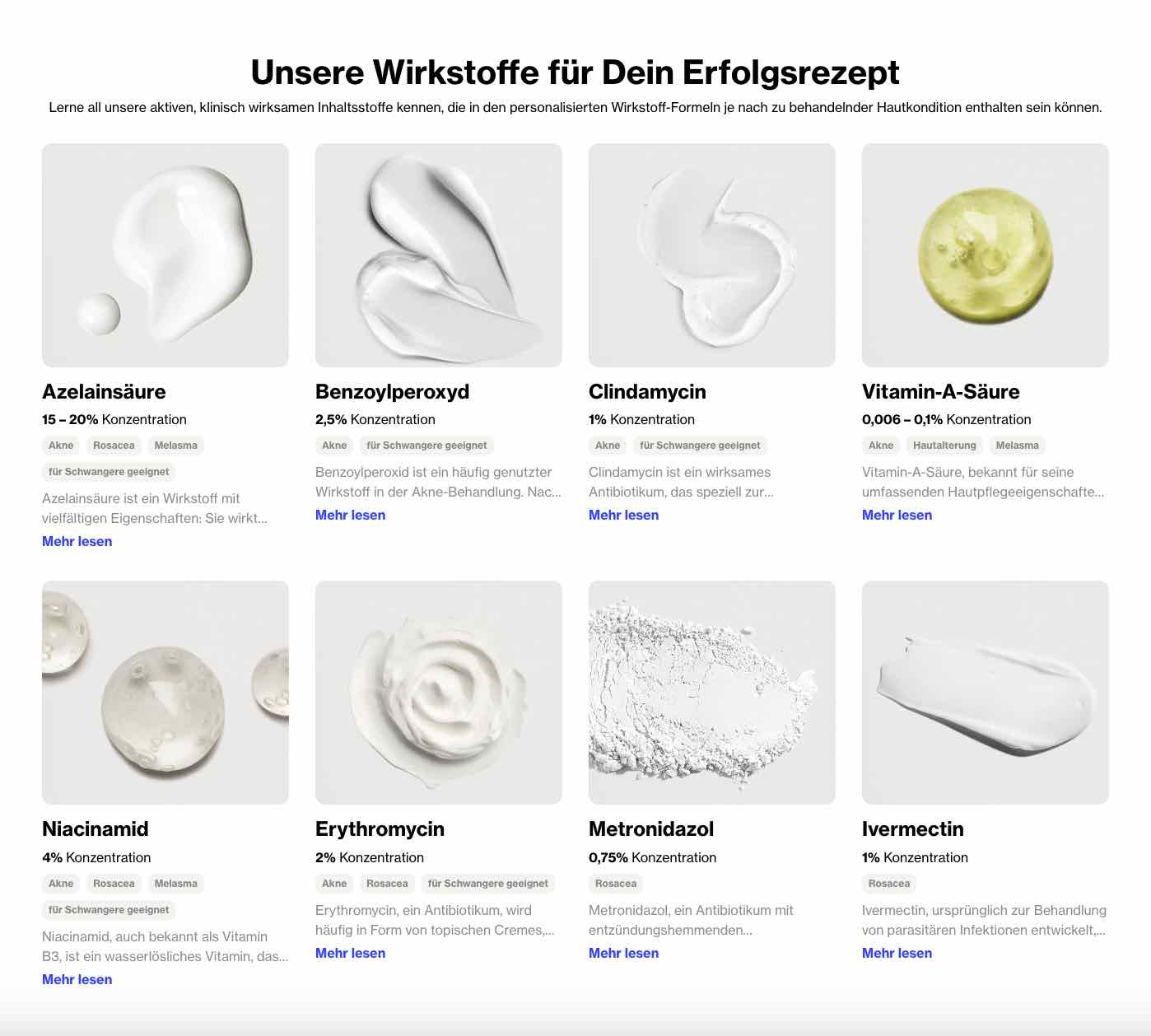 Formel Skin bei Erwachsenenakne